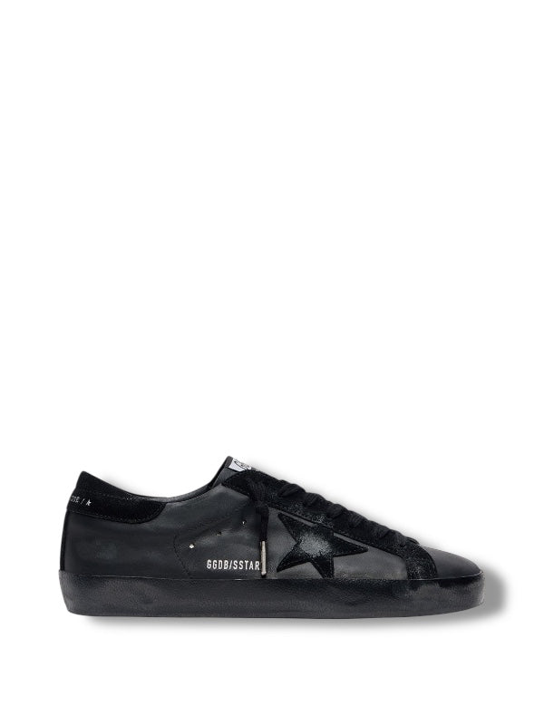 Super-Star in black nappa with suede details and black