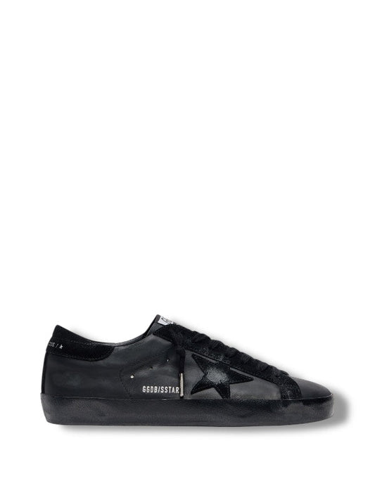 Super-Star in black nappa with suede details and black
