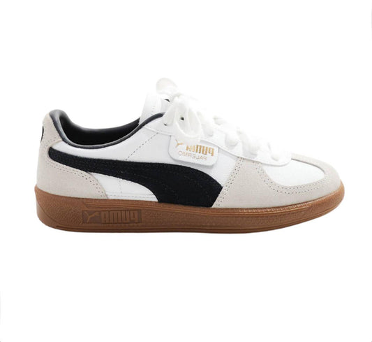 PUMA Palermo Leather Trainers In White and Black